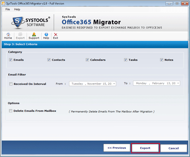 Exchange to Office 365 migration tool